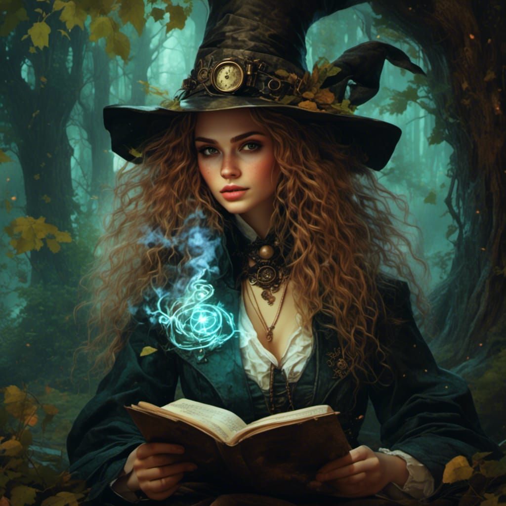 Steampunk Witch Hermione Granger Portrait Illustration