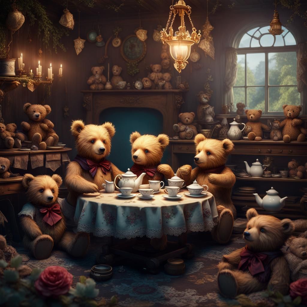 Teddy Bears Tea Party: Fantastical Art