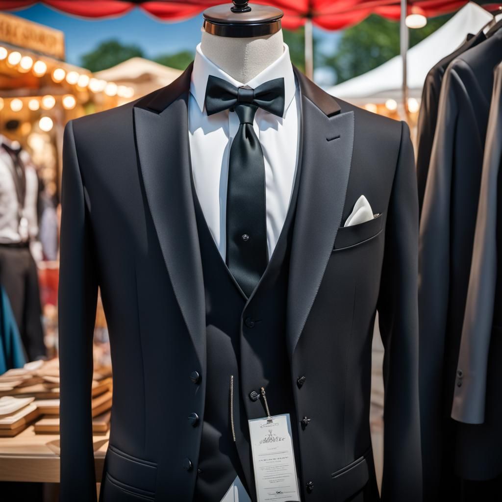 Realistic Mannequin Modeling a Used Tuxedo