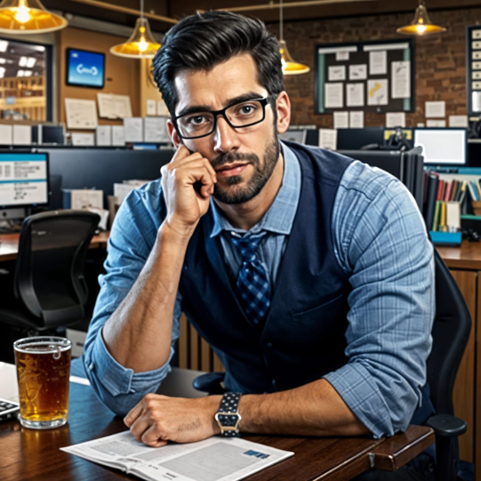 Disillusioned Office Worker in a Bleak Reality