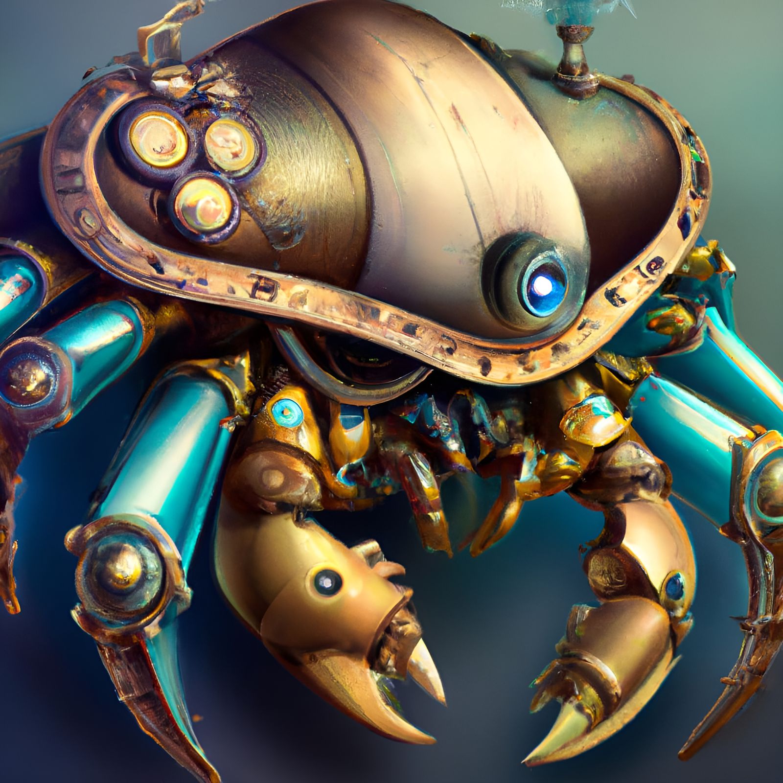 Photorealistic Steampunk Crab in Detailed Digital Art