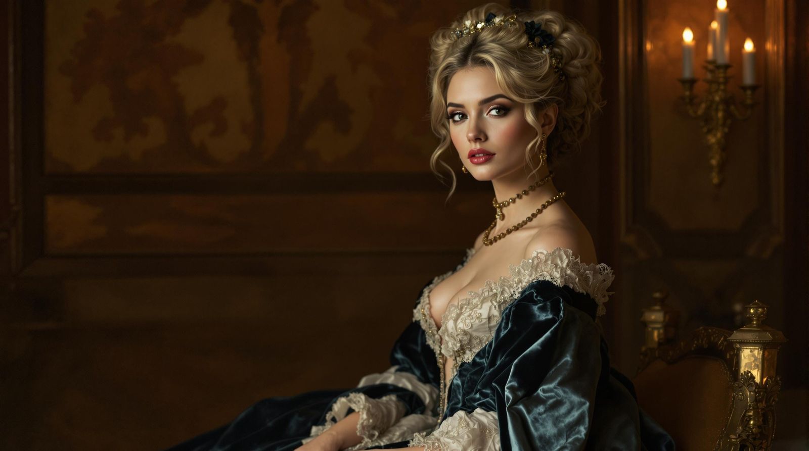 Sensual Woman in Oil Painting