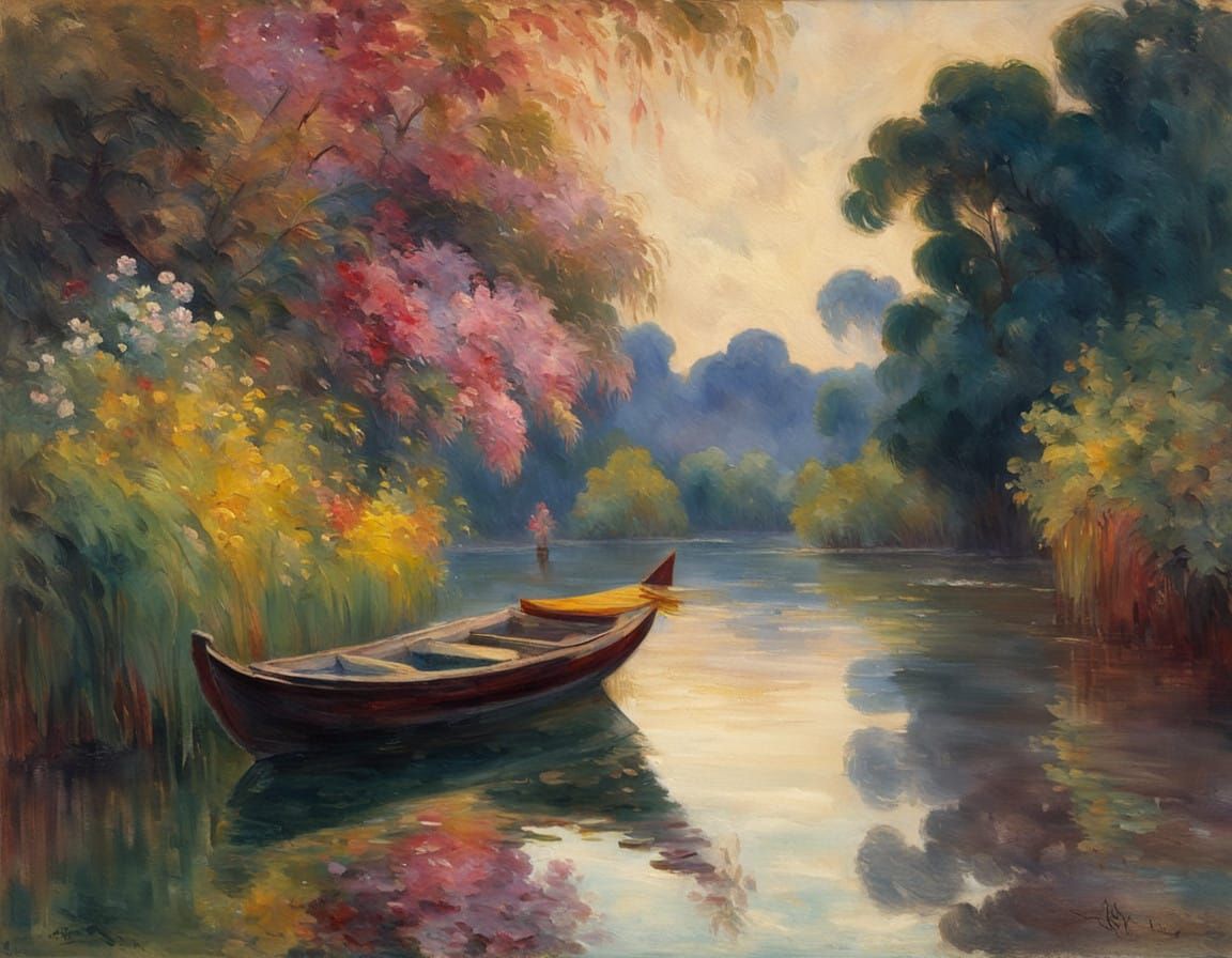 Tropical Serenity in Impressionistic Style