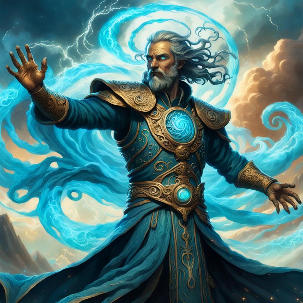 The Stormcaller: Fantasy Figure in Digital Painting Style