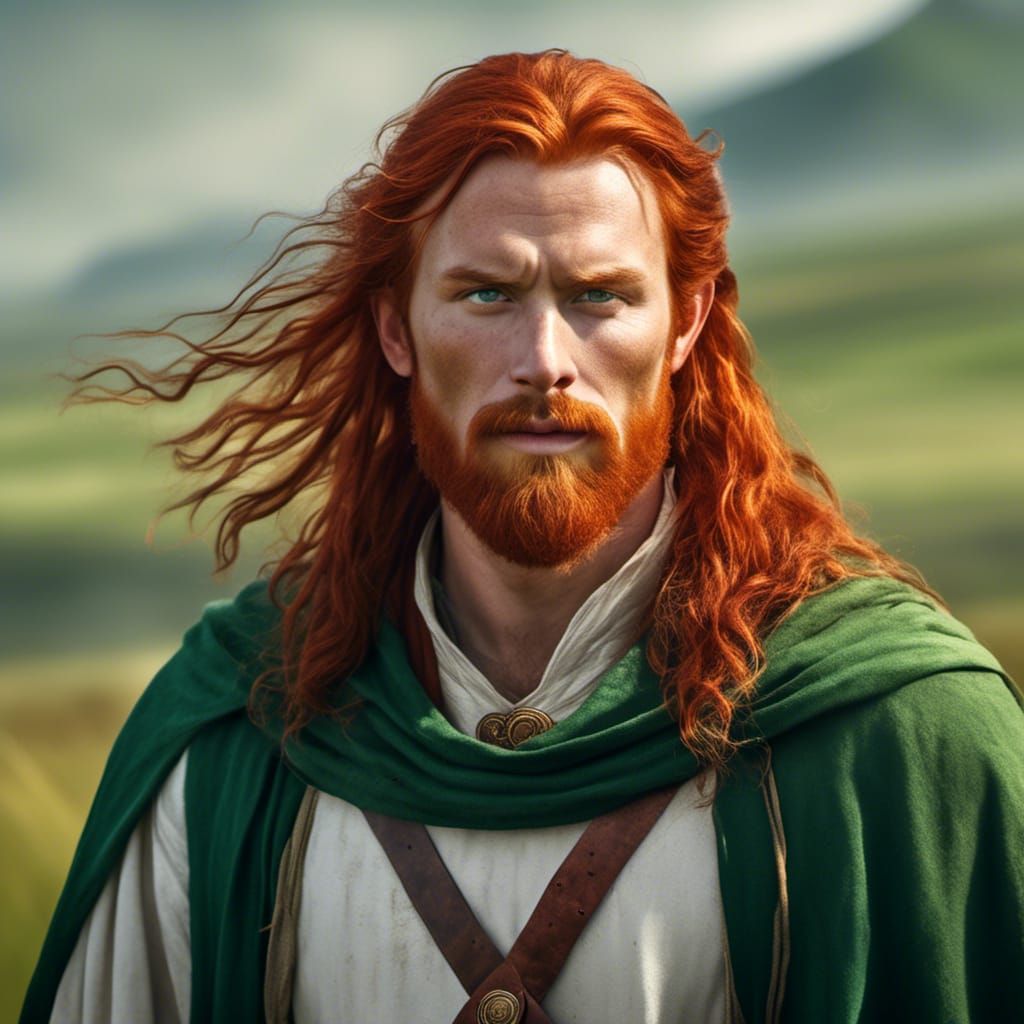 Heroic Man Portrait in Lord of the Rings Style