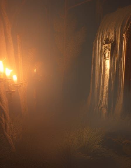 Ghost by Candlelight in Dark Academia Style