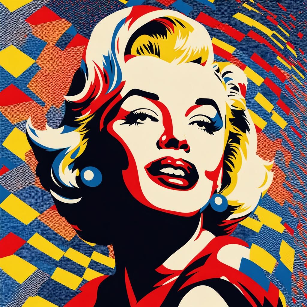 Marilyn Monroe in Hyperpop Comic Book Style