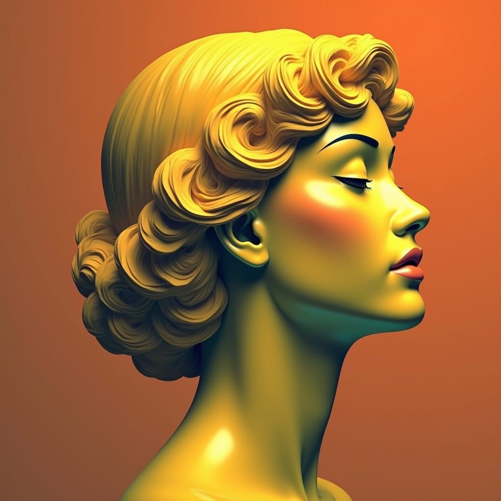 Expressive Sculpture of Reflected Glory, Hyperrealistic Art