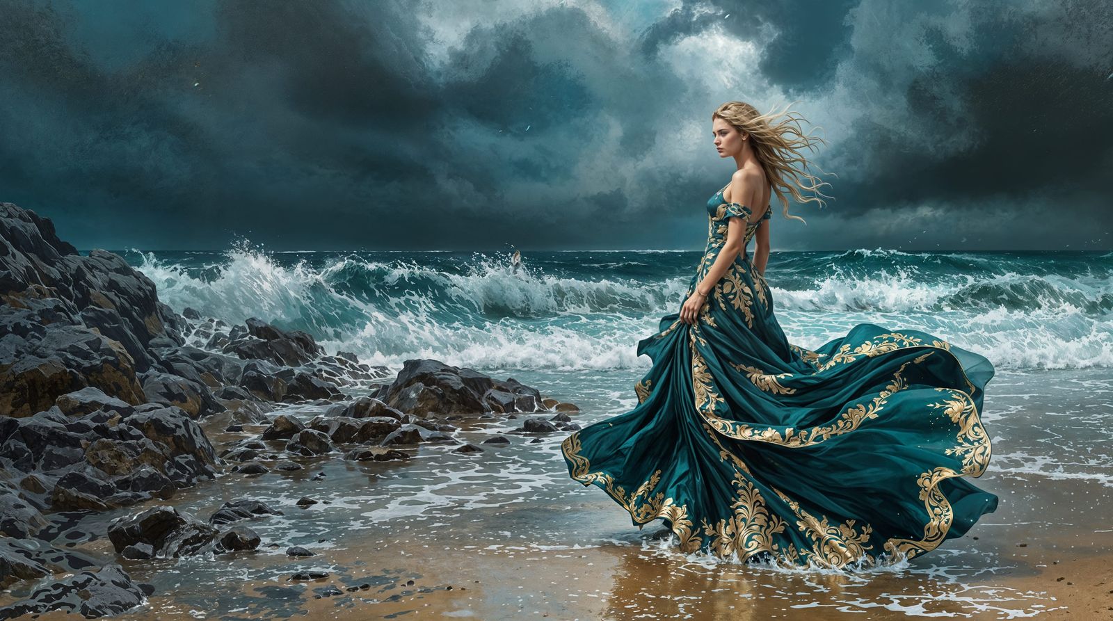 Ethereal Stormy Shore Goddess
