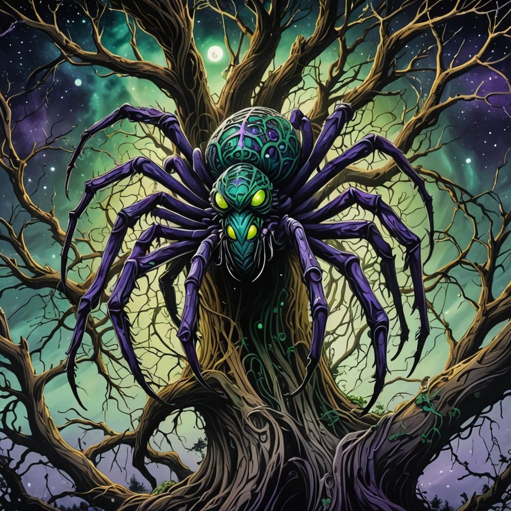 Mirkwood Giant Spider in 80s Anime Style