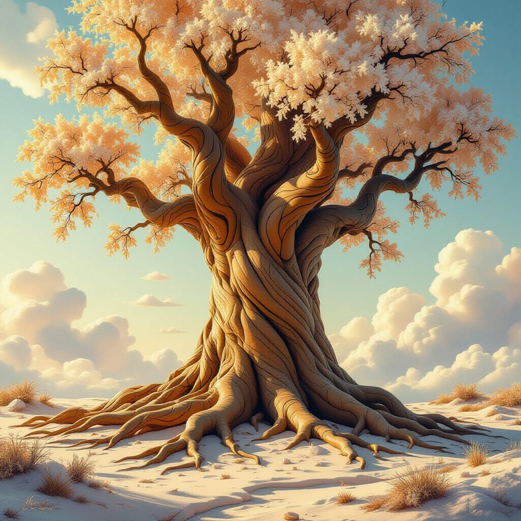 Colossal Ancient Tree with Spun Sugar Leaves