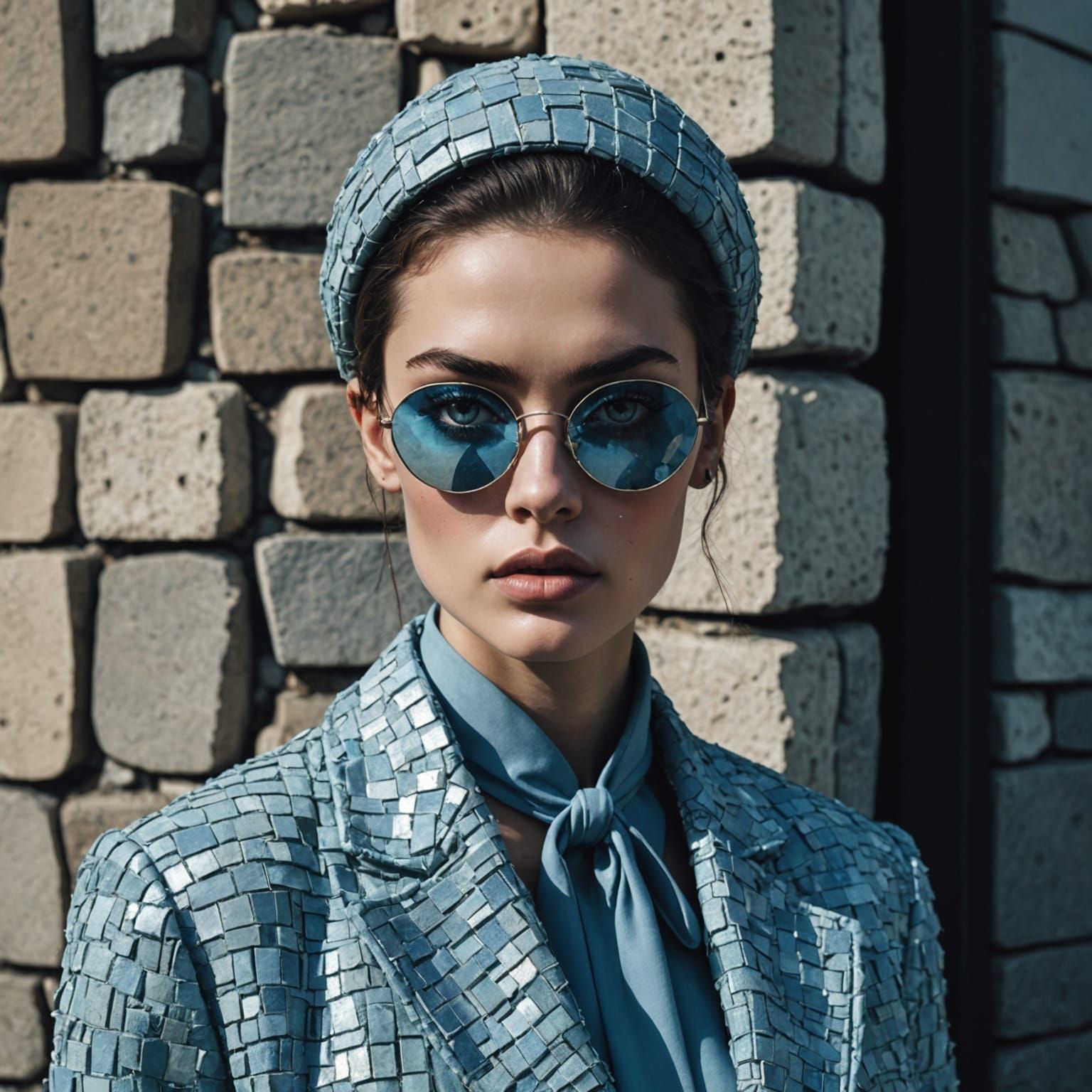 Surreal Fashion Portrait with Intricate Eye Patch