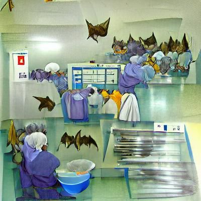 Busy Bat Hospital Sterile Processing Department Illustration