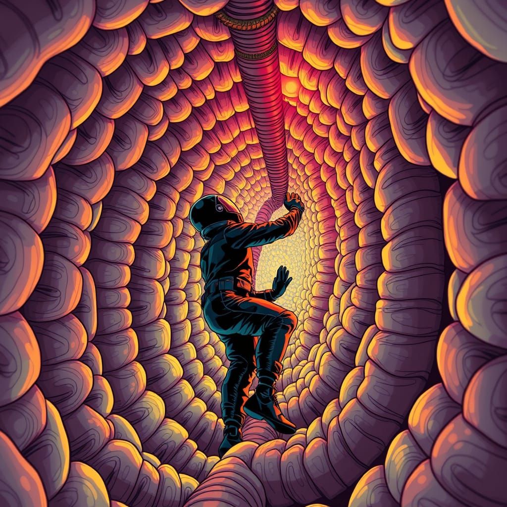 Climbing the Colon: Sci-Fi Anatomical Adventure