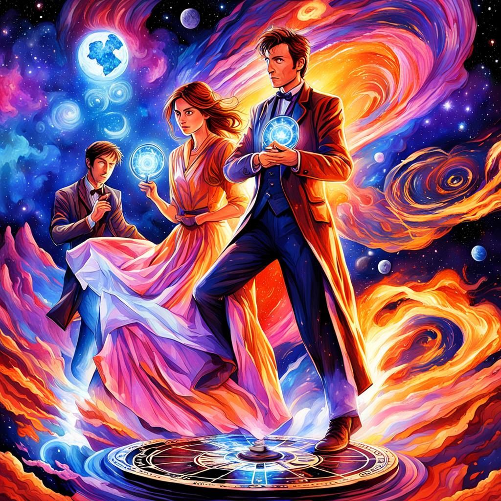 Tenth Doctor 'Lovers' Tarot Card in Whoniverse Cosmos