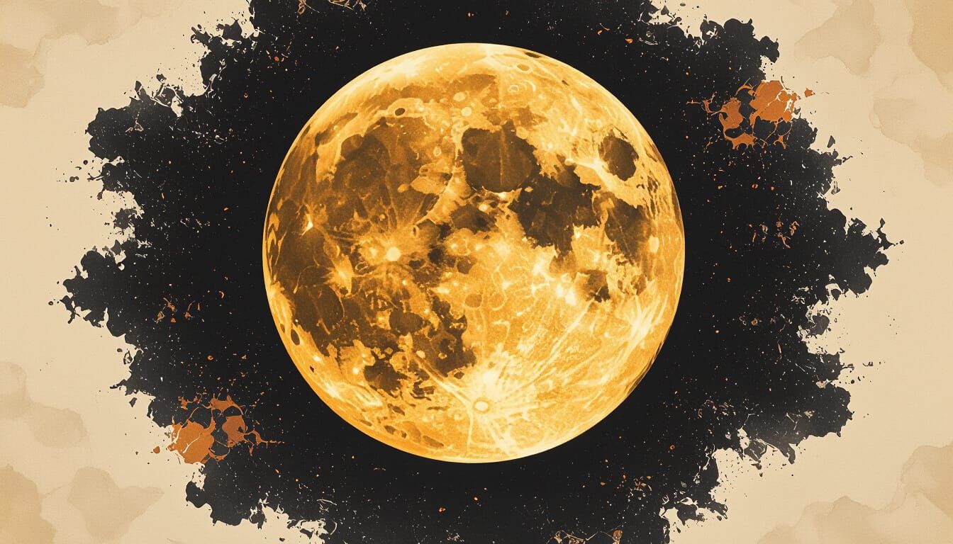 Mysterious Full Moon in Surreal Matte Painting Style