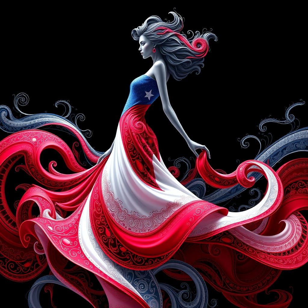 Puerto Rican Woman as Abstract Fractal Art