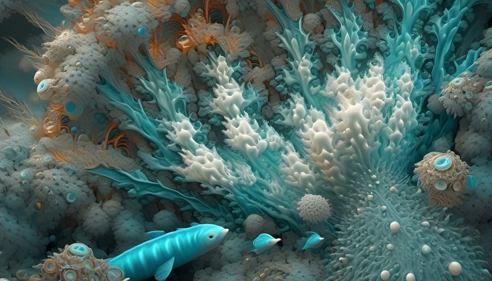 Futuristic Fractal Design in Cyberpunk Style