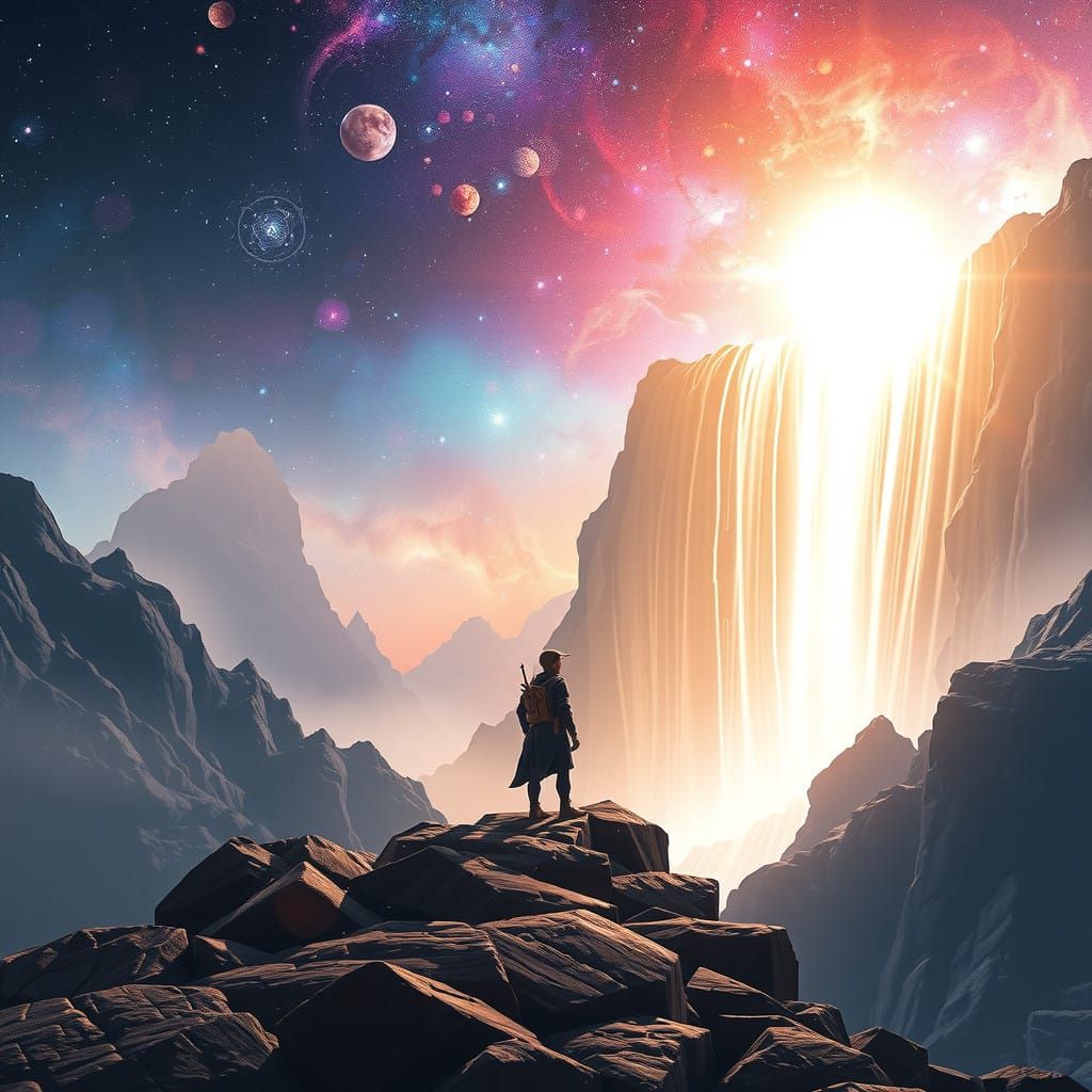 Infinity's Cosmic Gateway in Vibrant Digital Art