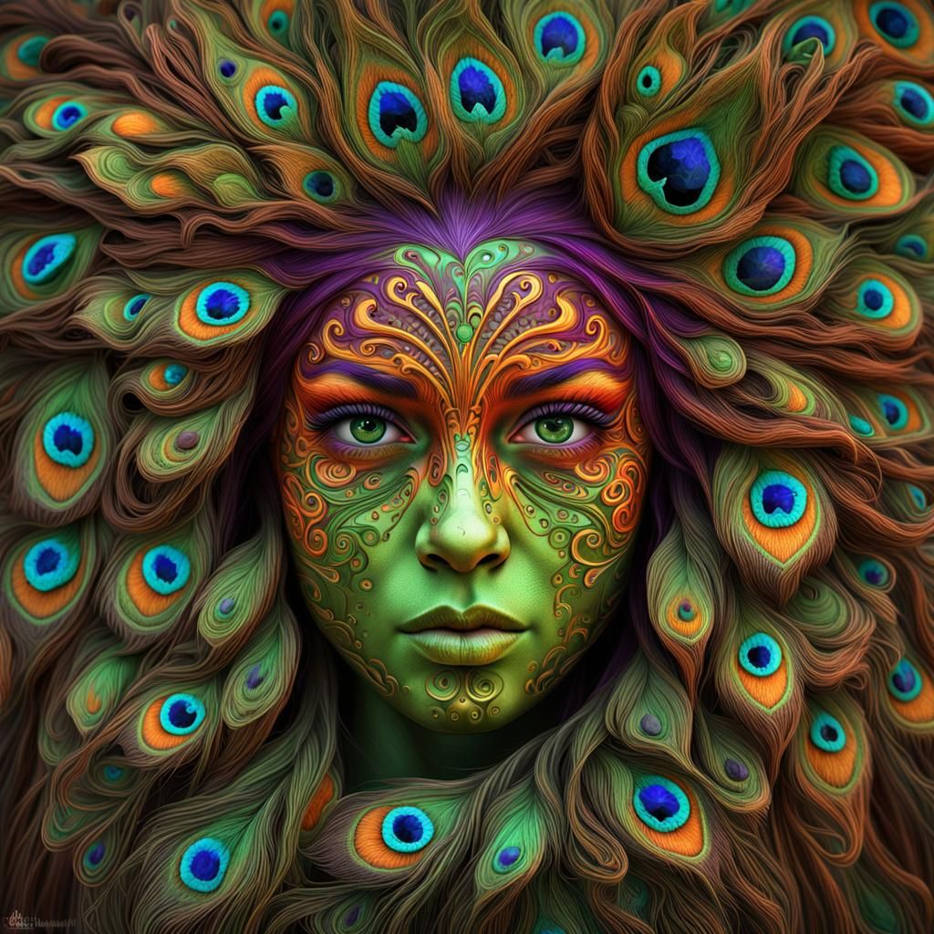 Hyperrealistic Portrait with Colorful Hair