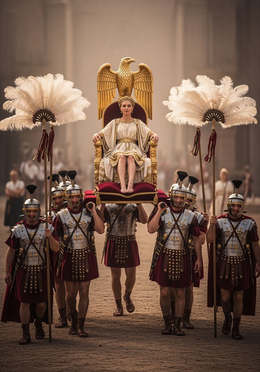 Roman Empress on Eagle Throne, Leibovitz-style Portrait