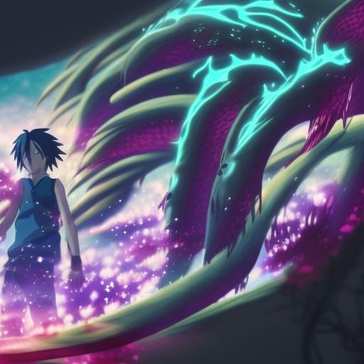 Sasuke Uchiha's Susanoo Rib Cage in Anime Style