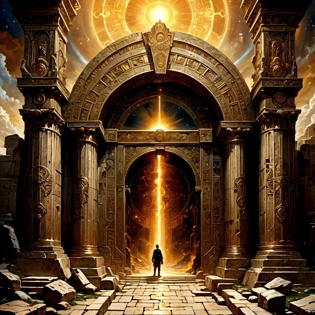 Celestial Gate Opening: A Shimmering Prism of Light