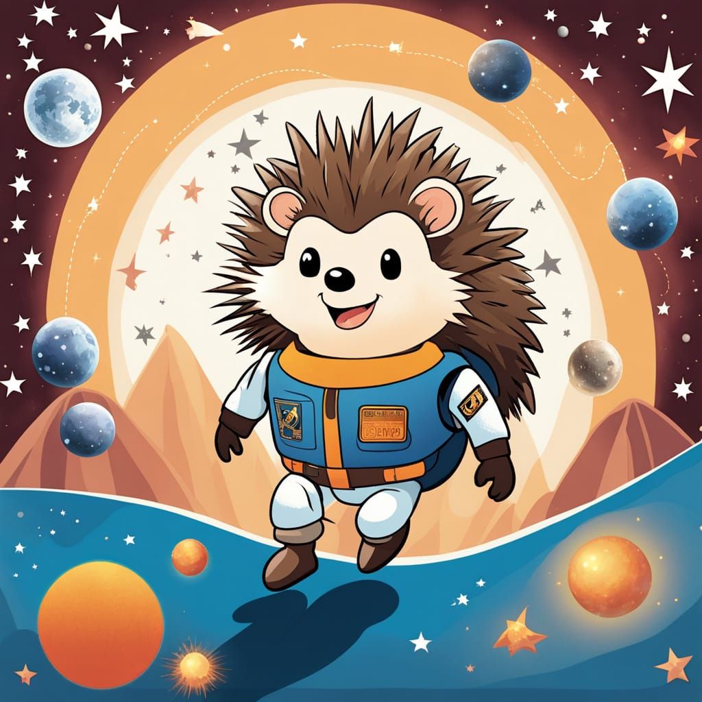 Hedgehog Space Crew Maneuvers Through the Stars