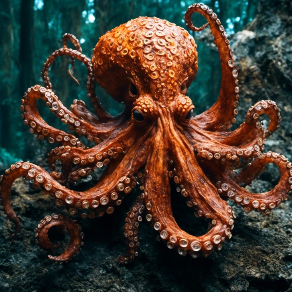 Detailed Octopus Art Sculpture in Hyperrealism