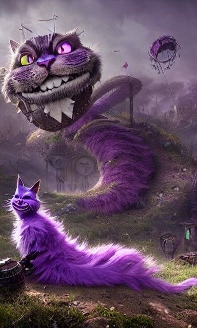 The Cheshire Cat in a dystopian wonderland