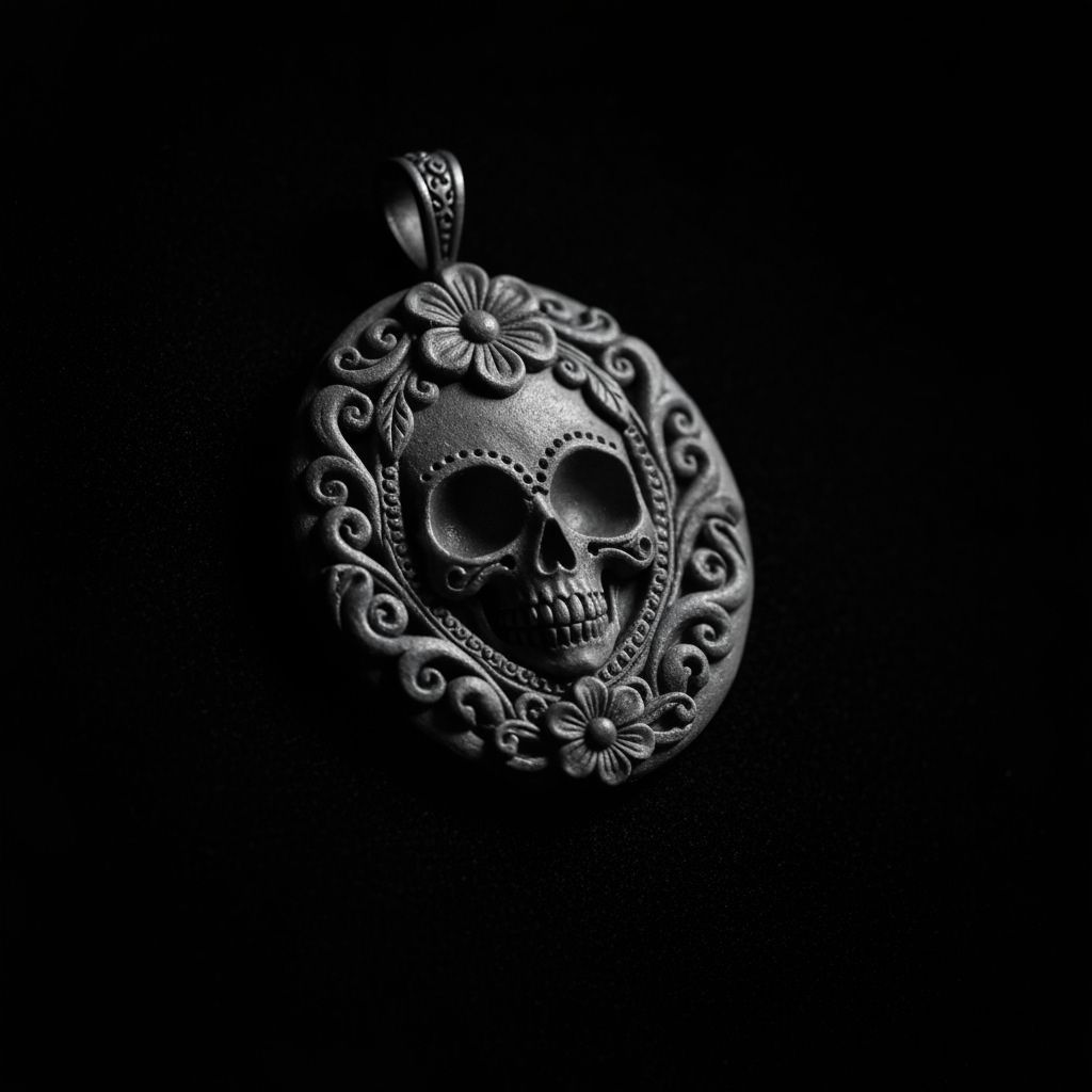 Ornate Skull Pendant in Gothic Victorian Style