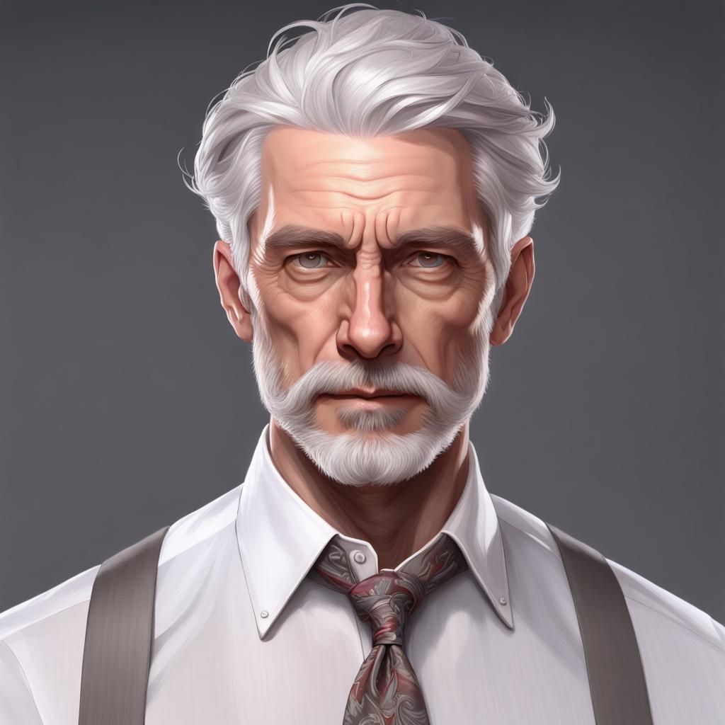 Hyperrealistic Portrait of British Man with Nametag