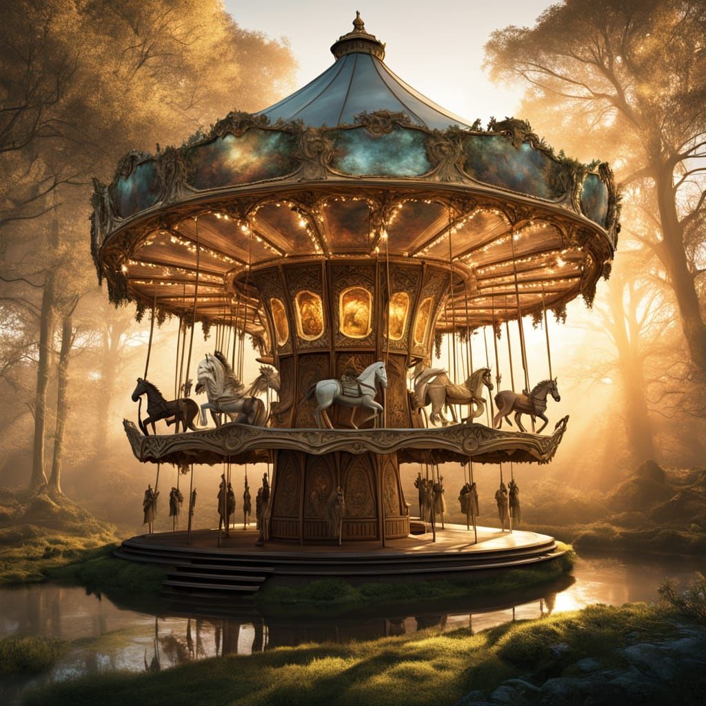 Enchanted Forest Carousel Reclaimed by Nature