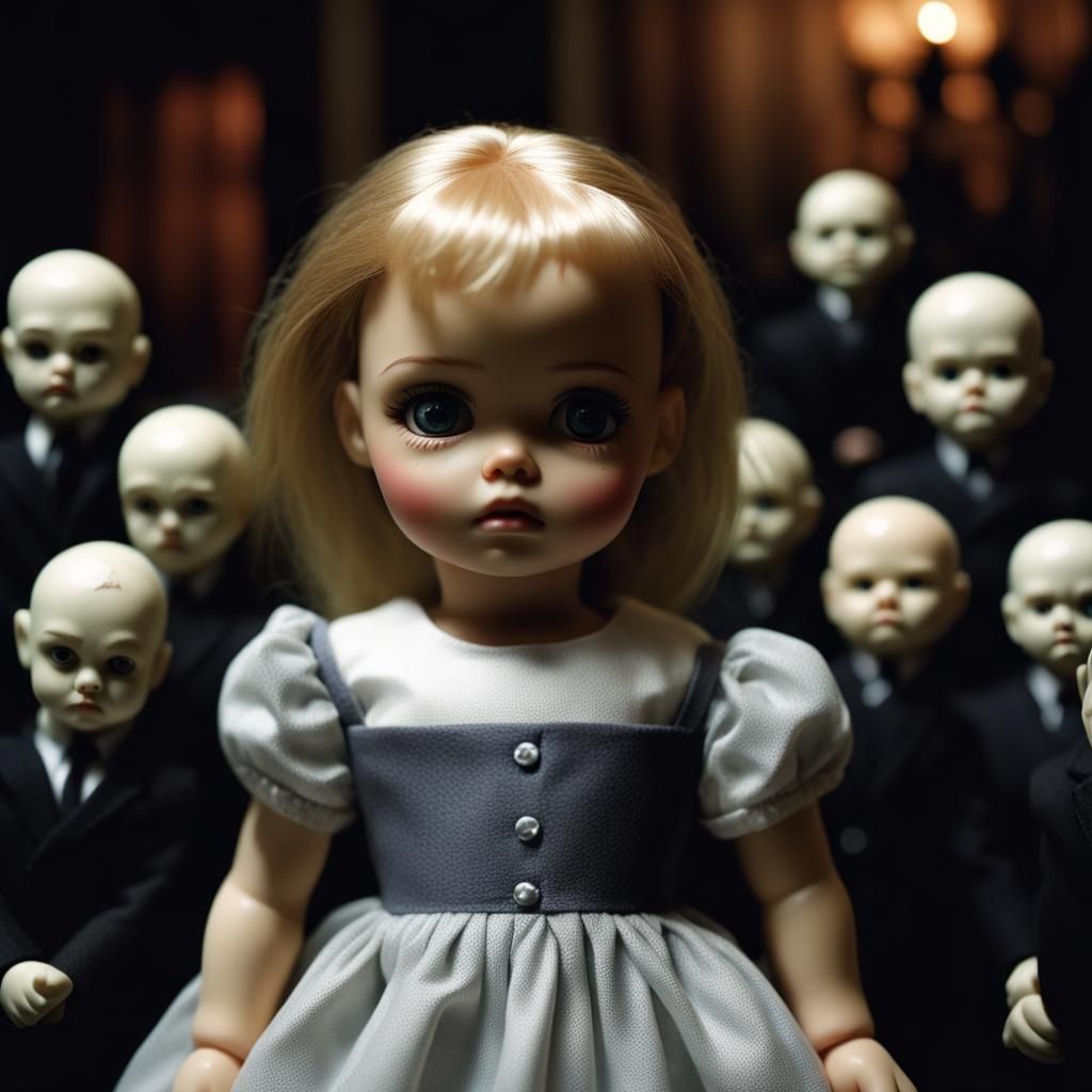 Sad Doll's Predicament: A Sinister HD Photograph
