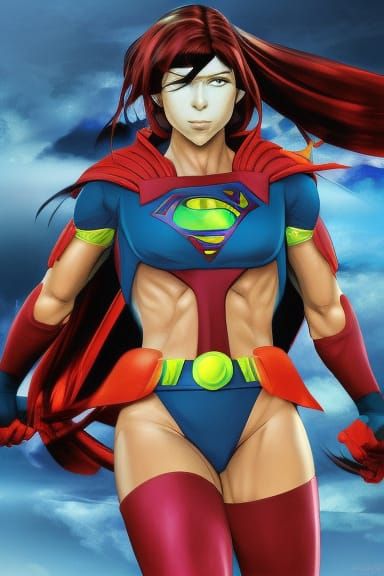 Lady Gaga as Superwoman in Comic Book Art