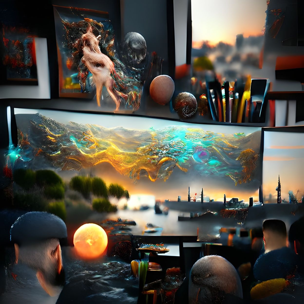 Astral Sunset Over the Bay: A Digital Masterpiece