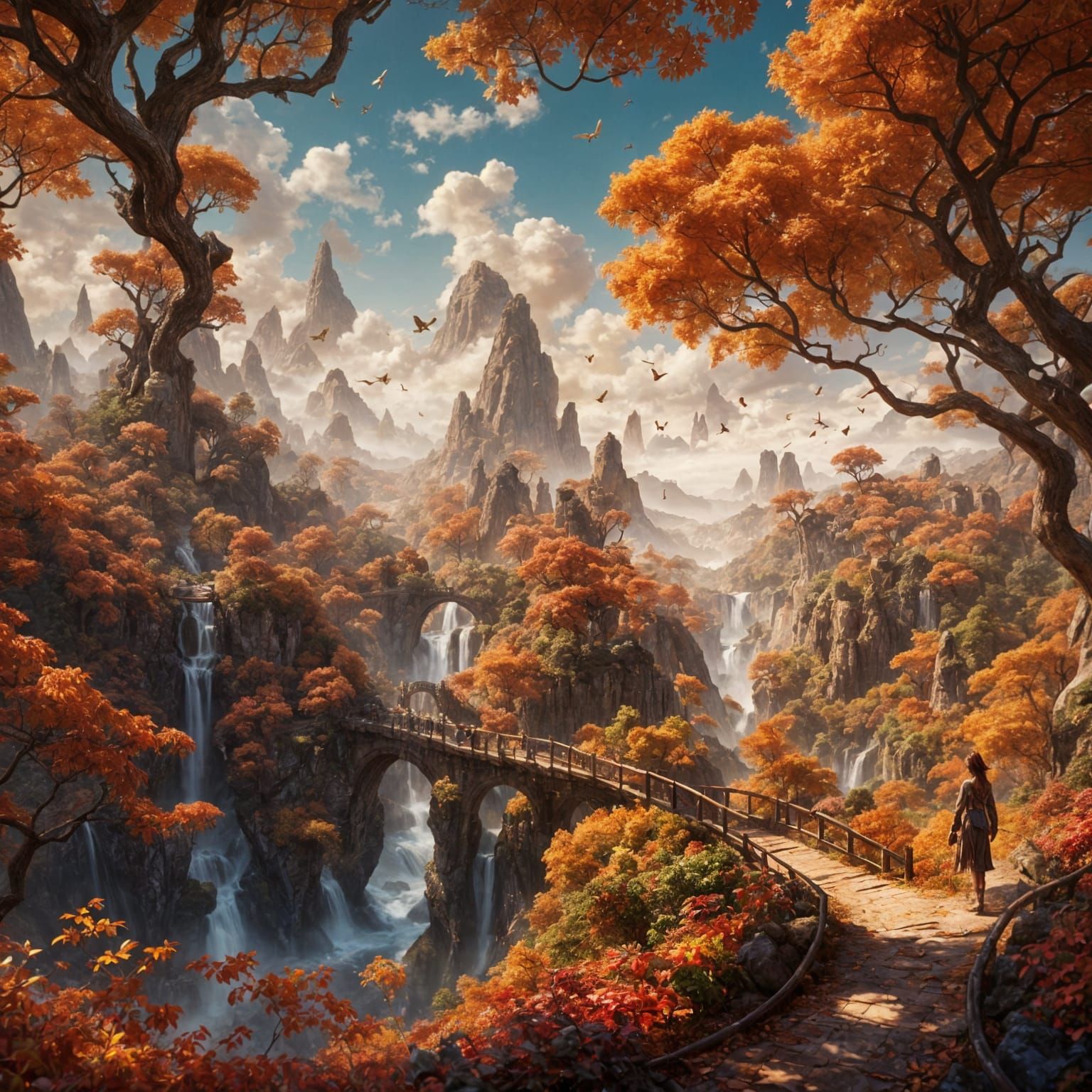 Faeries Celebrate Fall Equinox in Digital Painting