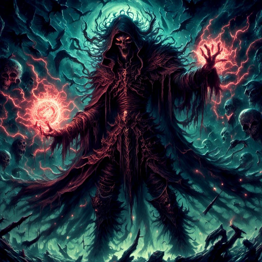 Shadow God in Dark Anime Style