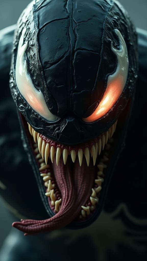 Venom's Fiery Fury in Cinematic Dark