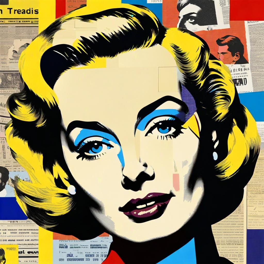 1950s Glamour Model in Pop Art Style