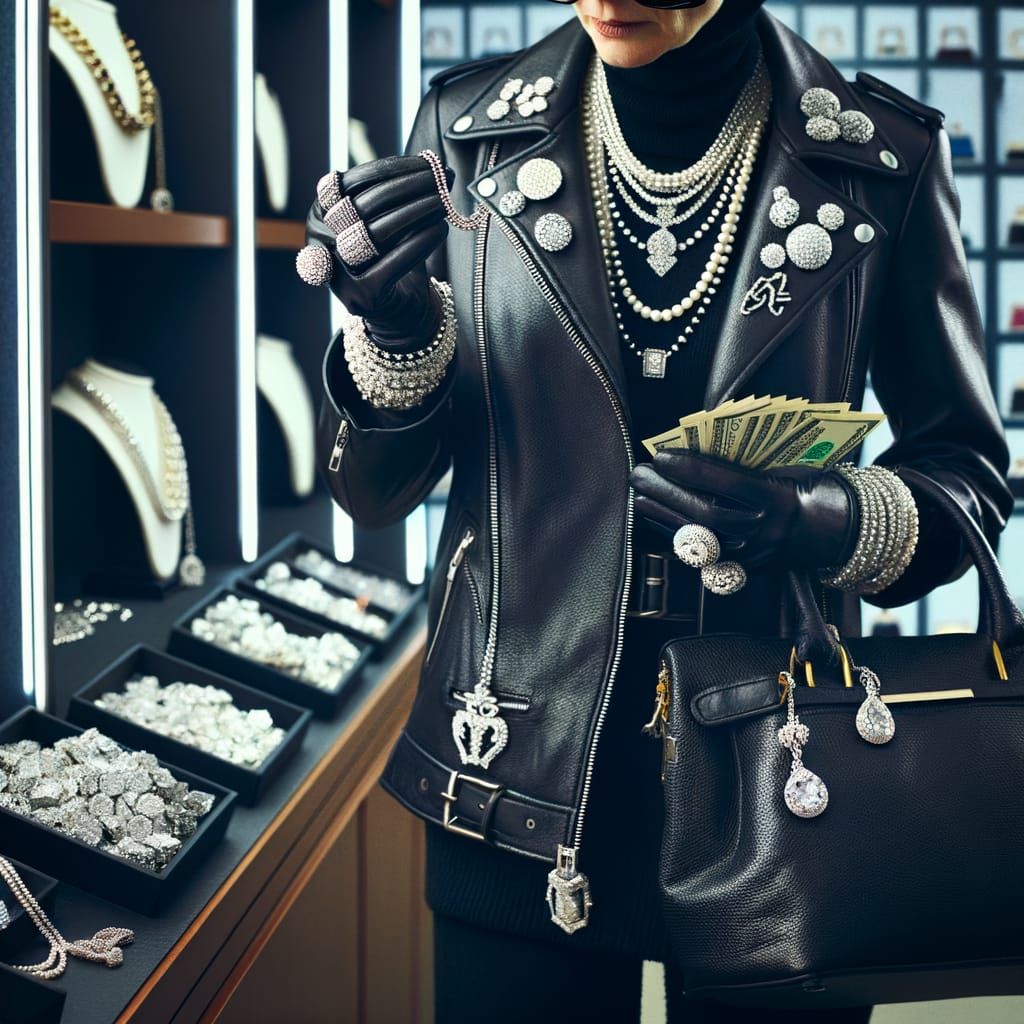 Leather-Clad Woman's Daring Diamond Heist