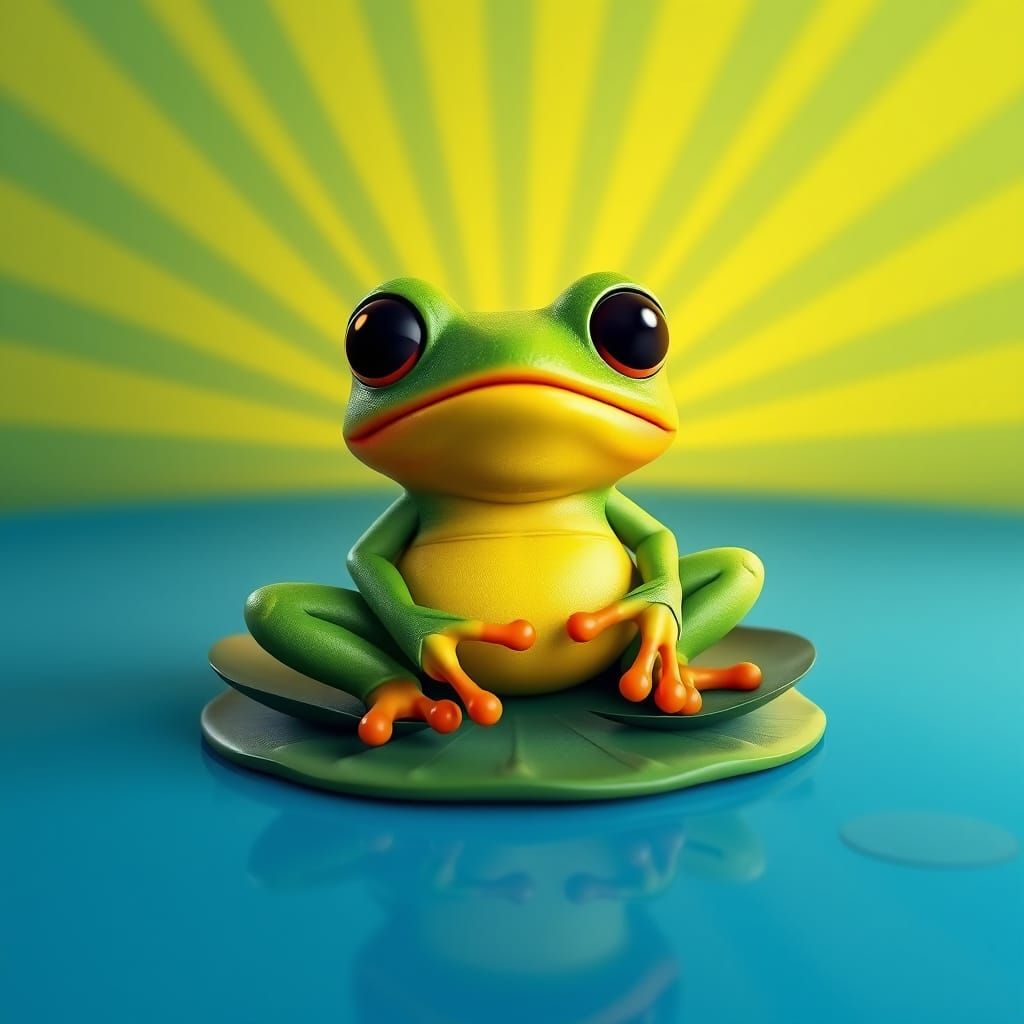 Frog Parent in Pixar-Inspired 3D Rendering