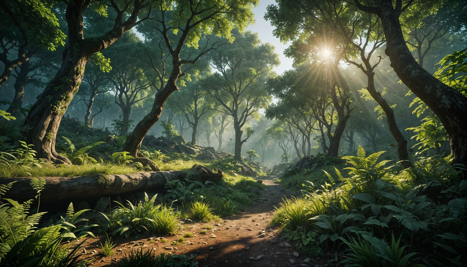 Lush Forest Landscape in CGI Aesthetic