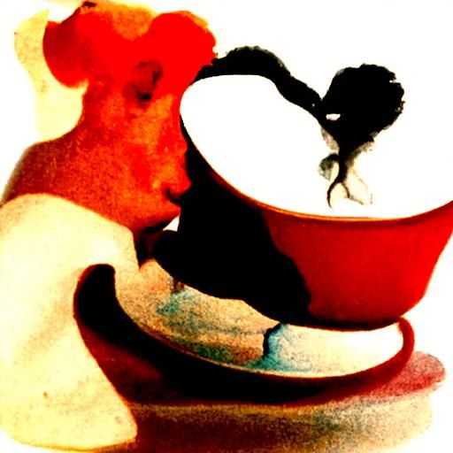 Lovers Sharing a Teacup: AI Generated Image