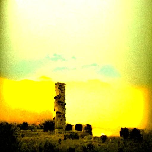 Desert Twilight: Ancient Ruins in Soft Light
