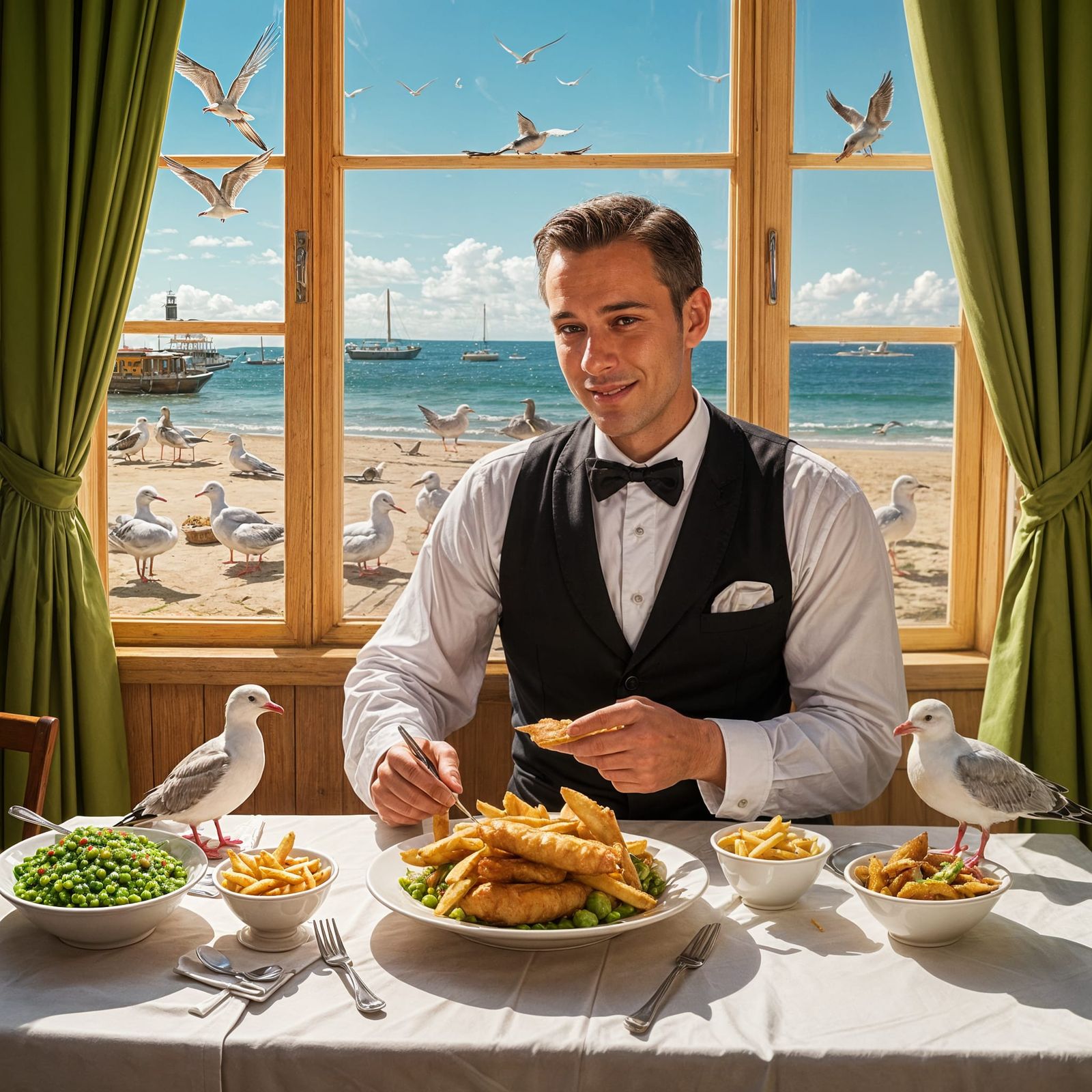 Serving Seagulls with Norman Rockwell Charm