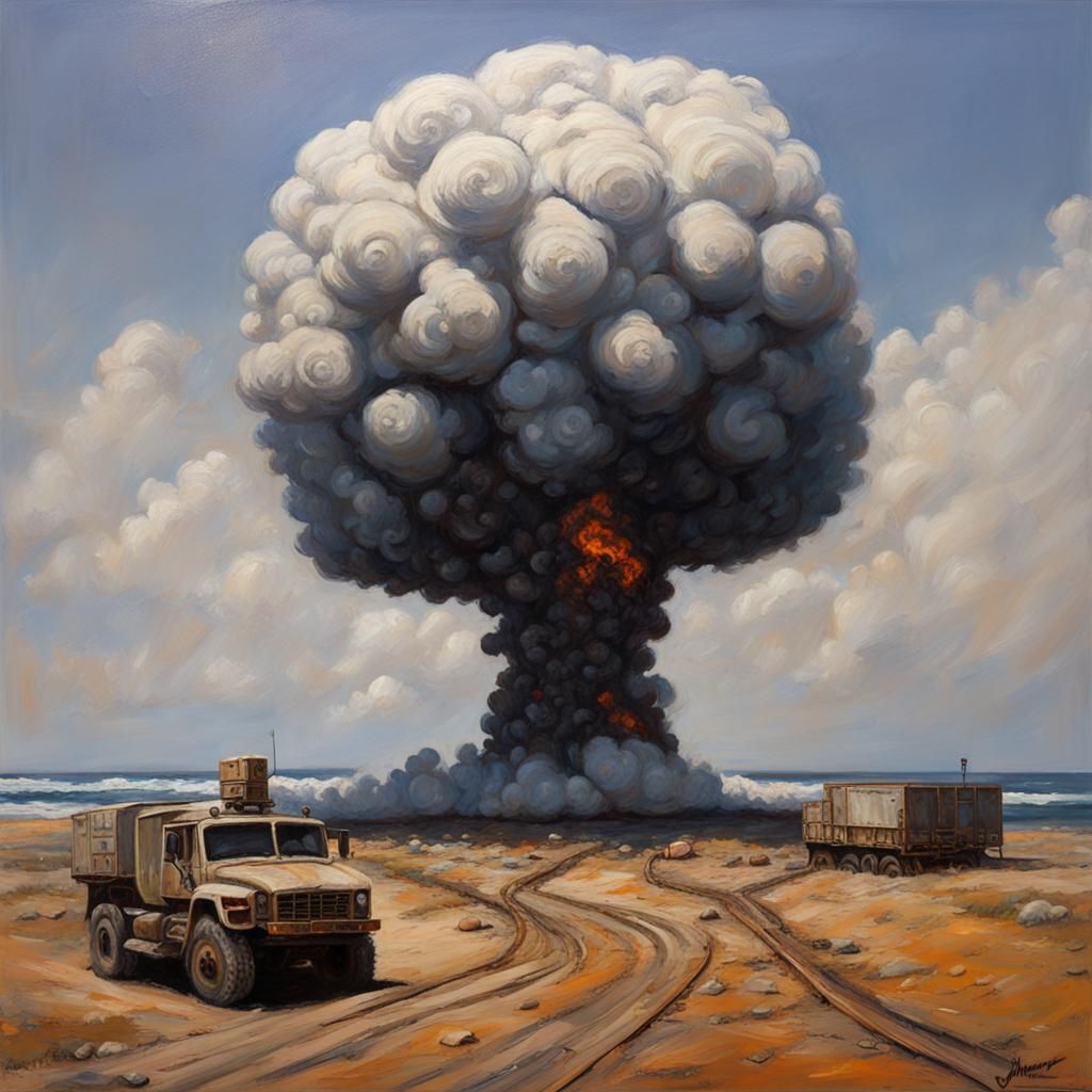Nuclear Styrofoam in Oil Painting Style