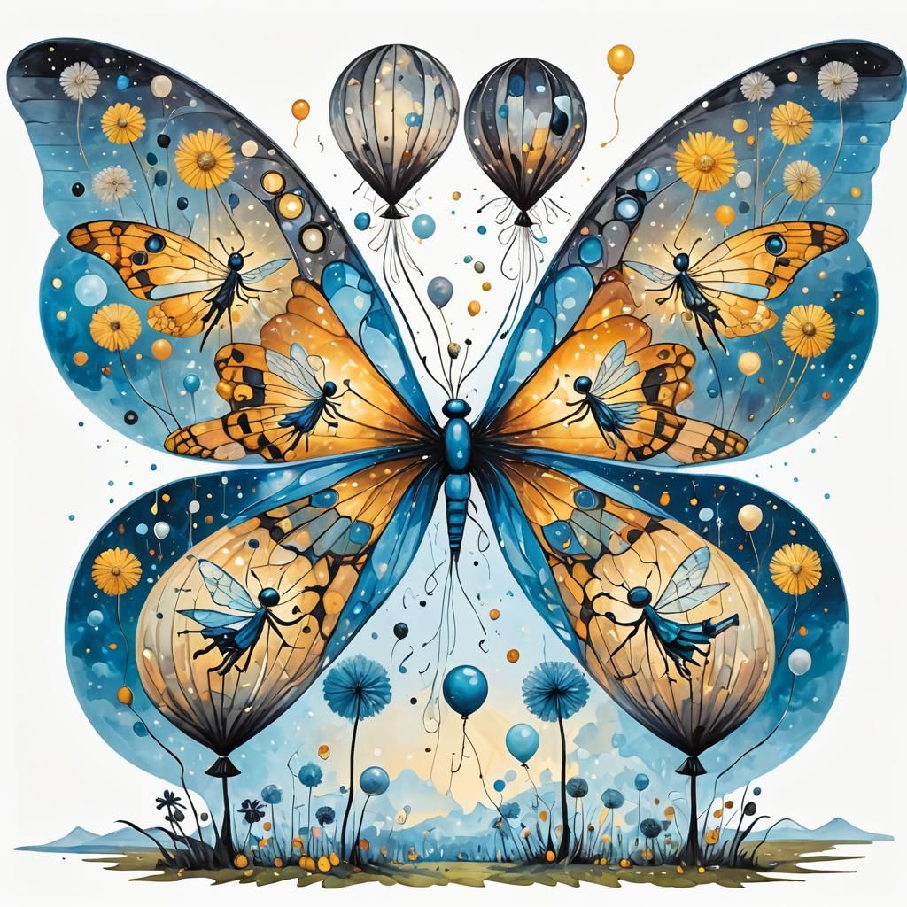 Fairies in Surreal Dreamscape Art, Rococo Details