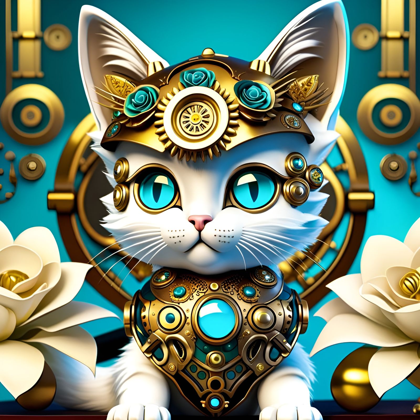 Cute steampunk cat