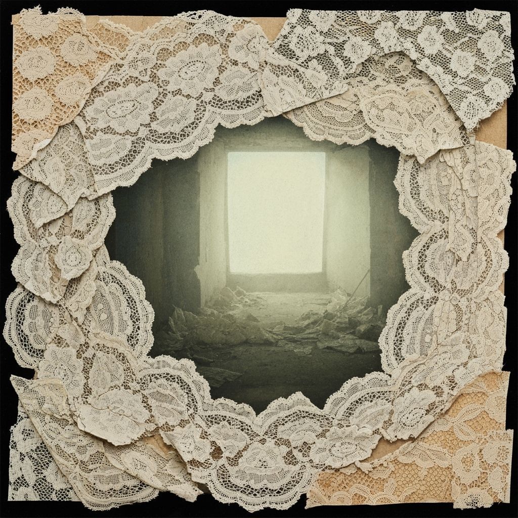 Lace Collage Art Crumbles into an Echo